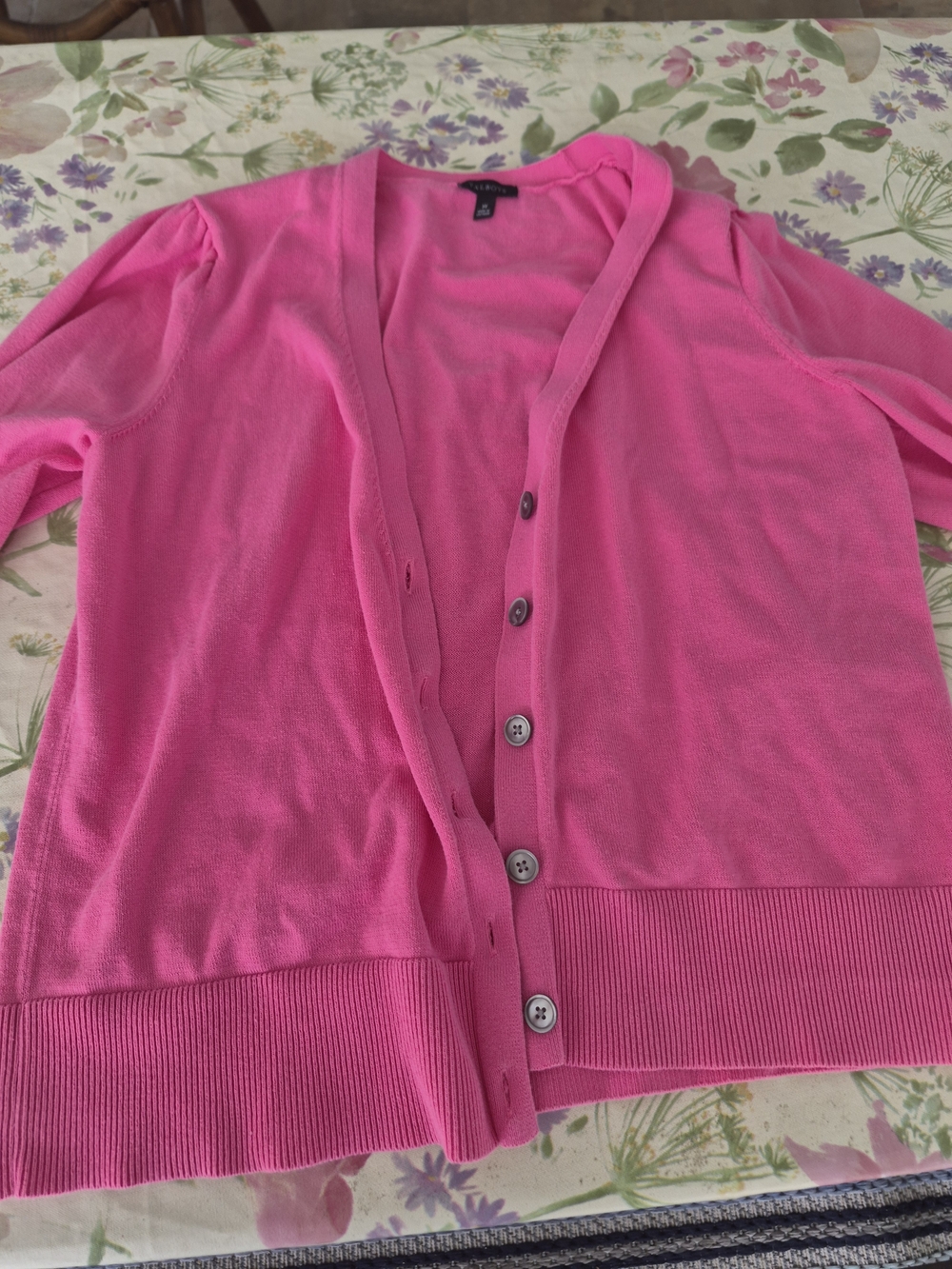 Hot Pink Women's Button-Front Cardigan Sweater